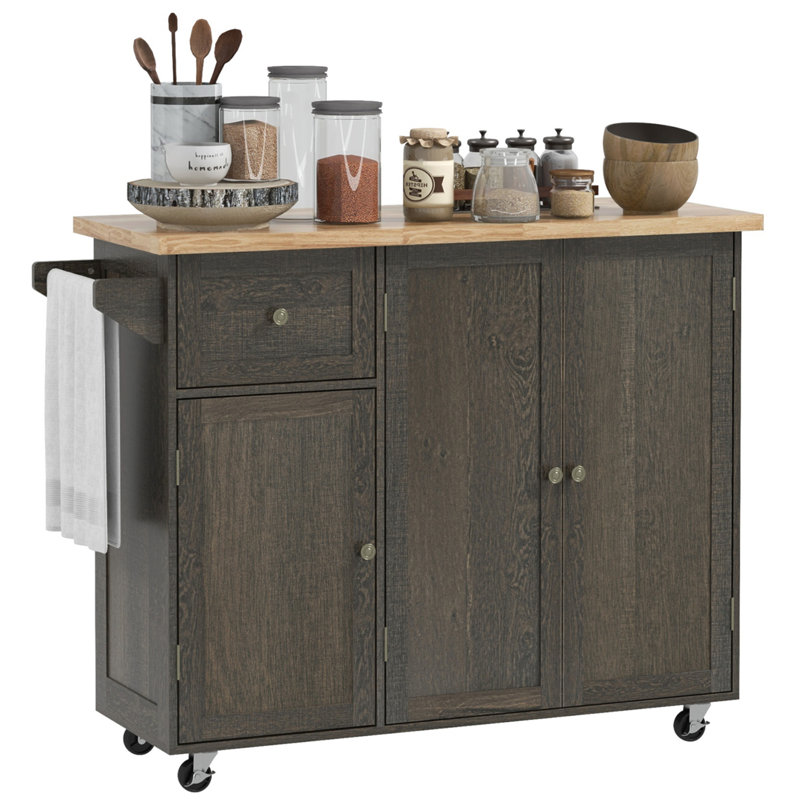 Versatile Rolling Kitchen Island With Abundant Storage And Practical Features