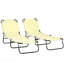 Méridiennes pliantes 2 pièces, chaises de bronzage d'extérieur avec dossier inclinable à 5 niveaux, structure en acier pour la plage, la cour, le patio, beige