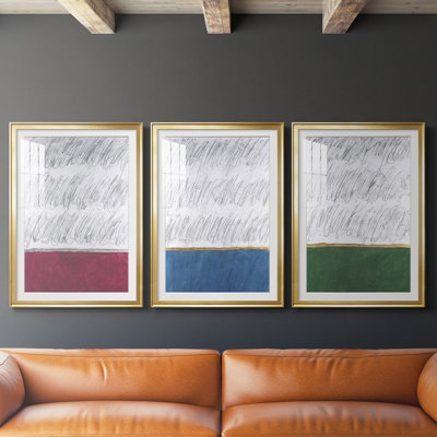 Chroma Tract I  -Custom Framed  Premium Print W Matt - 3 Pieces