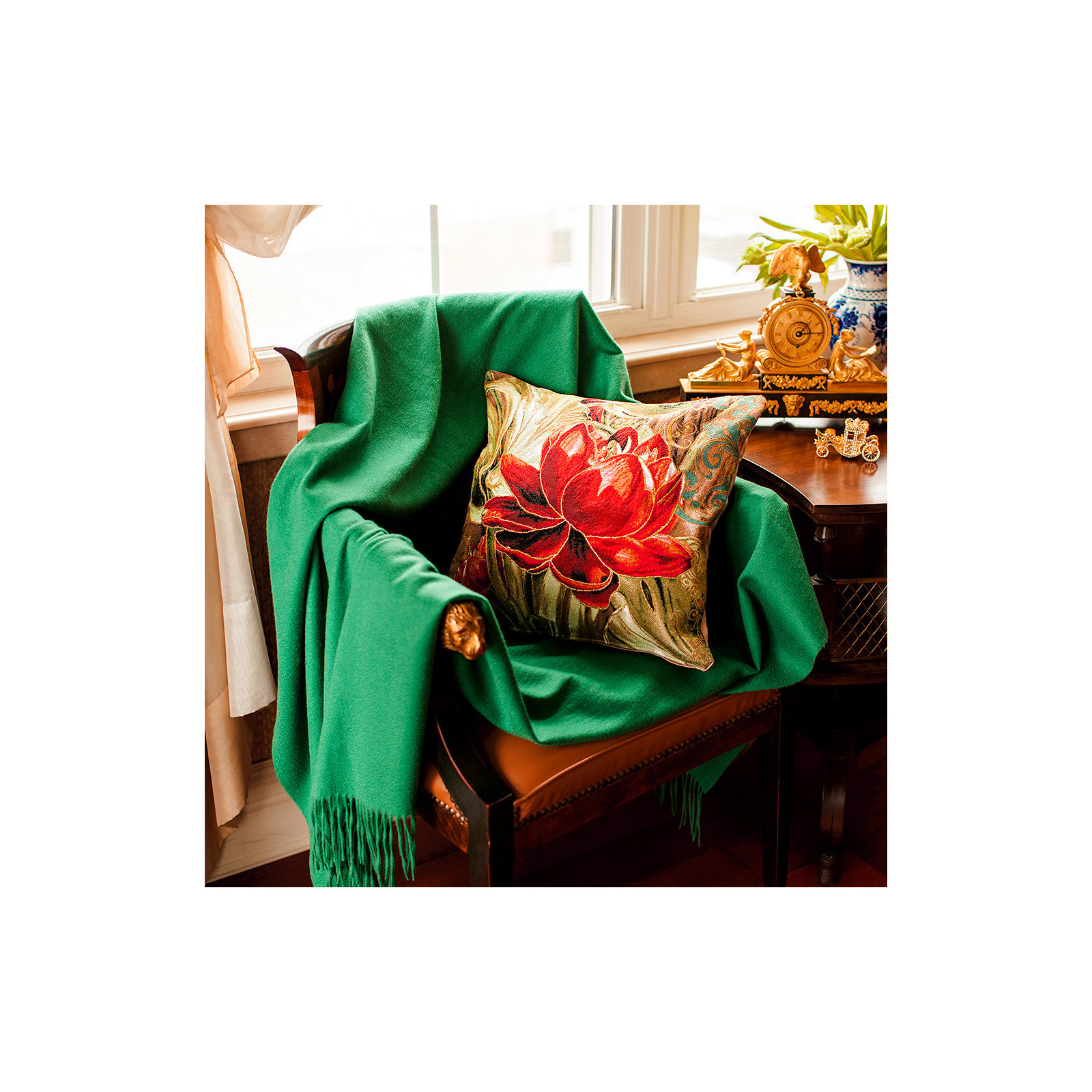 Hudie Quilted Throw Blanket, Emerald
