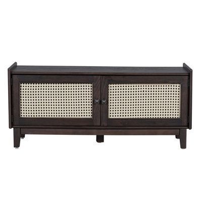 Banc d'entrée en rotin avec rangement Boho