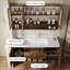 Meuble-lavabo autoportant 43,70 po en bois massif avec miroir-696723954