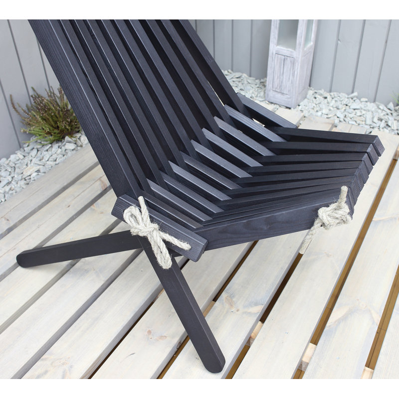 Tetbury Folding Patio Dining Side Chair, Black
