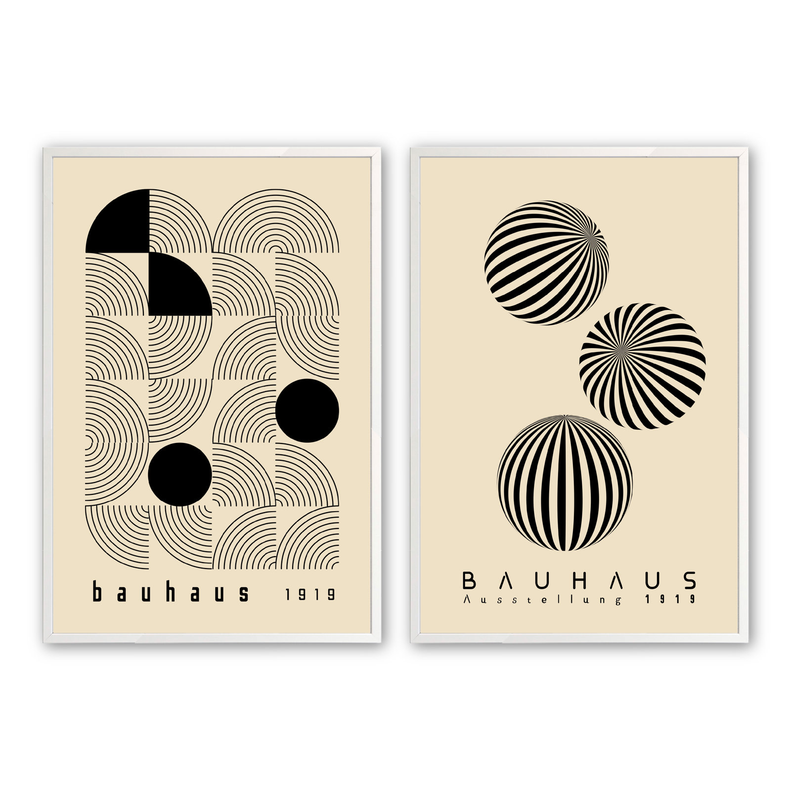 Bauhaus 1919 Print, Opaque White, 24" H x 36" W