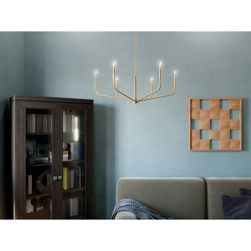  Lustre classique / traditionnel en acier à intensité variable, Bronze, H 17,5 po x l 32 po x P 32 po, 6