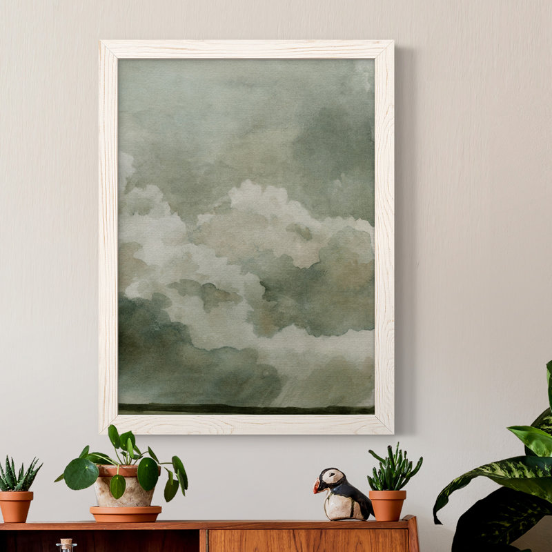 «Coming Rain II», peinture sur toile encadrée, Blanc, H 44 po x l 31 po x P 1 po