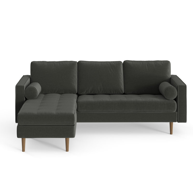Canapé modulaire à méridienne réversible Geo, Tissu gris charbon