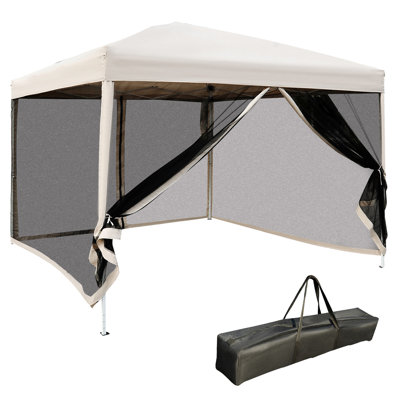 Tente à auvent réglable en hauteur de 10 pi x - pour l'extérieur, le jardin, le patio, avec filet à fermeture à glissière, filet intérieur spacieux de 210d pour les rassemblements extérieurs Le patio peut accueillir 10 personnes facilement