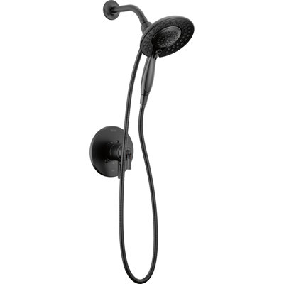 Saylor 17 Series Matte Black Dual-Function Shower Faucet Set with In2ition 2-in-1 Dual Shower Head with HandHeld Spray Combo, Valve Trim Kit, Matte Black (Valve Not Included)