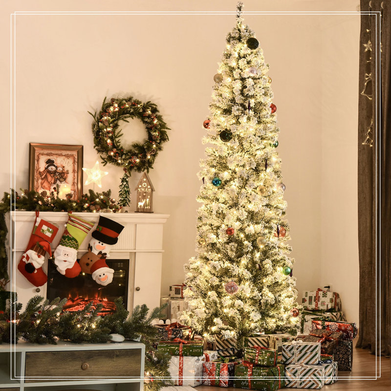 Sapin de Noël artificiel mince 7,5 pi, H 7,5 pi