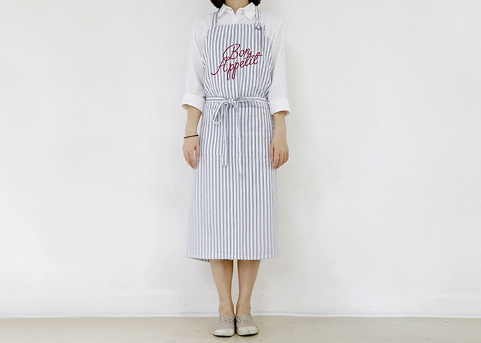 Blue Stripe Bib Apron