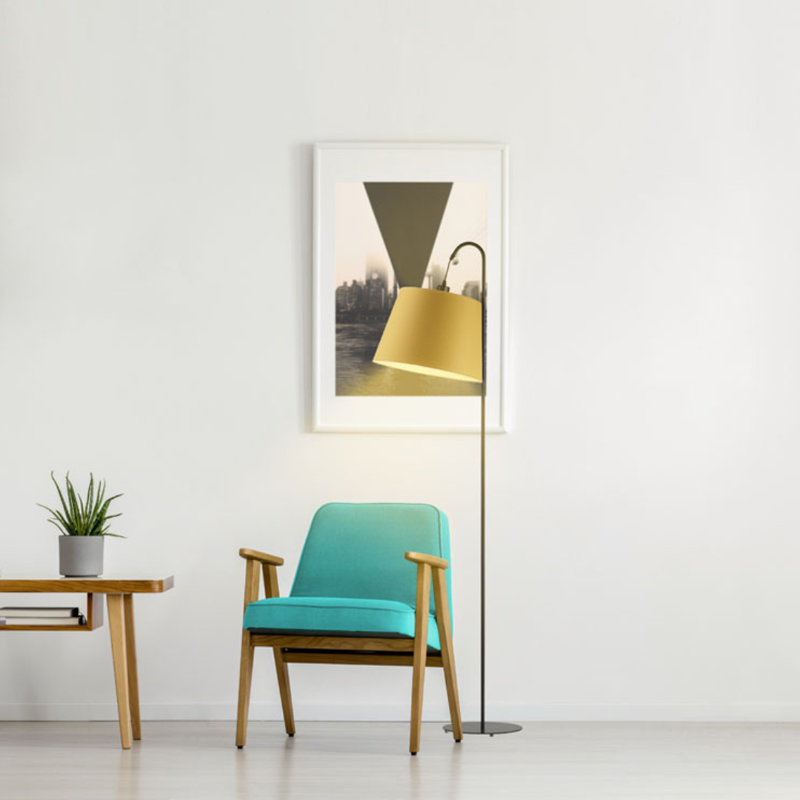 Salom 171cm Traditional Floor Lamp, Grey Melenge