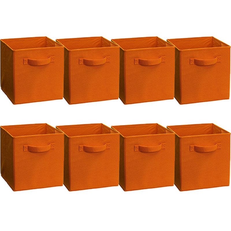 Fabric Cube Collapsible Storage Box, Orange