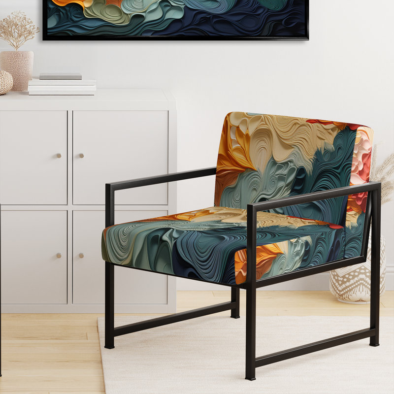 Biomorphism Organic Forms VI - Fauteuil rembourré moderne, fauteuil d'appoint Biomorphic Art, Noir