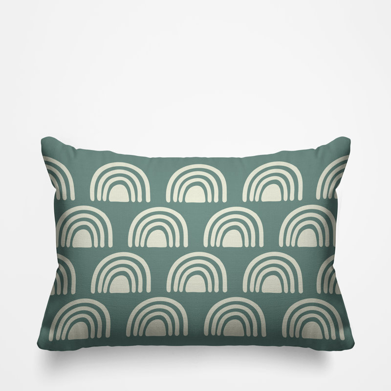 Coussin décoratif intérieur / extérieur Boho, Émeraude