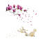 White and Pink Magnolia Flowers Wall Sticker