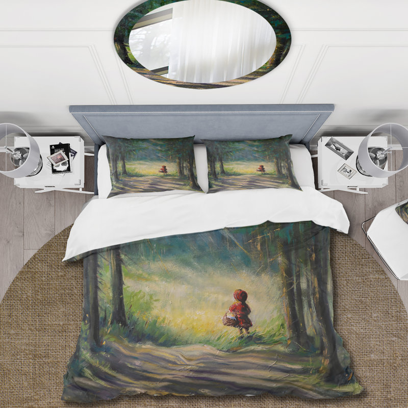 Petit chaperon rouge dans les bois - Ensemble de housse de couette traditionnel - Microfibre de polyester