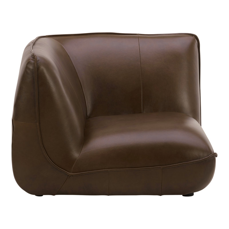 Chaise de coin en cuir Zeppelin Hickory grillé