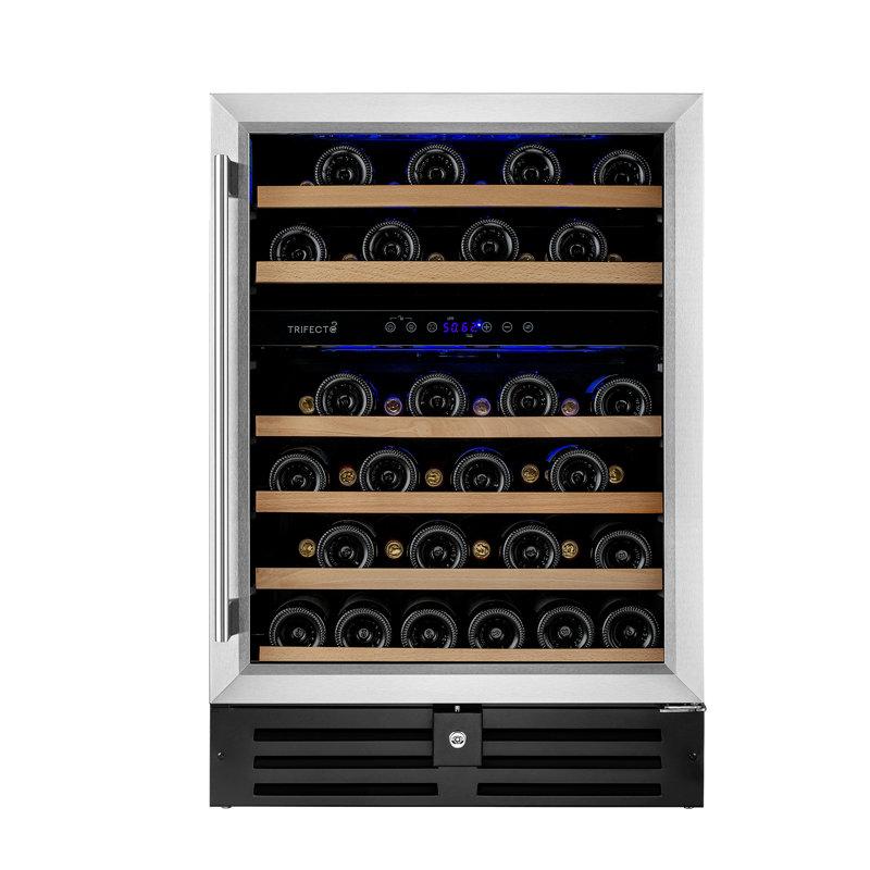 Trifecte Dual Zone 23.42'' 46 Bottle Wine Refrigerator with Reversible Door