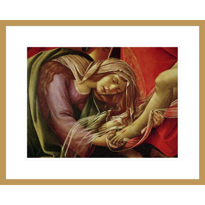 «The Lamentation of Christ», détail de Marie-Madeleine et les pieds du Christ par Sandro Botticelli - Reproduction giclée encadrée