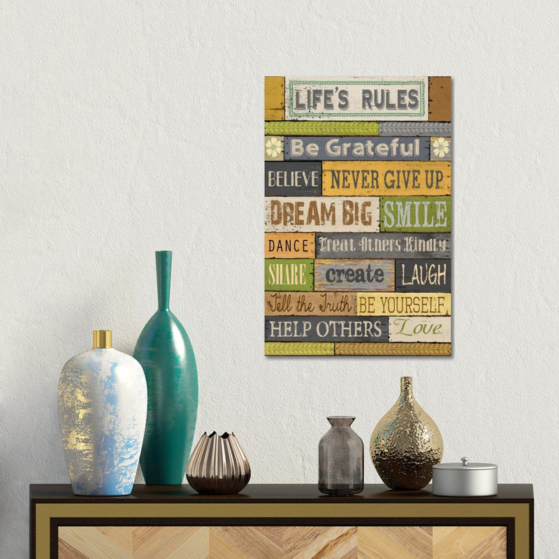 Life's Rules by Conrad Knutsen - Print on Canvas, Wrapped Canvas, 30.48 cm H x 45.72 cm W
