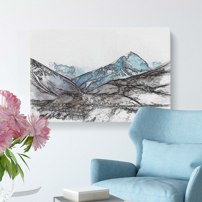 Mount Everest in the Himalayas in Abstract - Wrapped Canvas, 40cm H x 60cm W x 3cm D