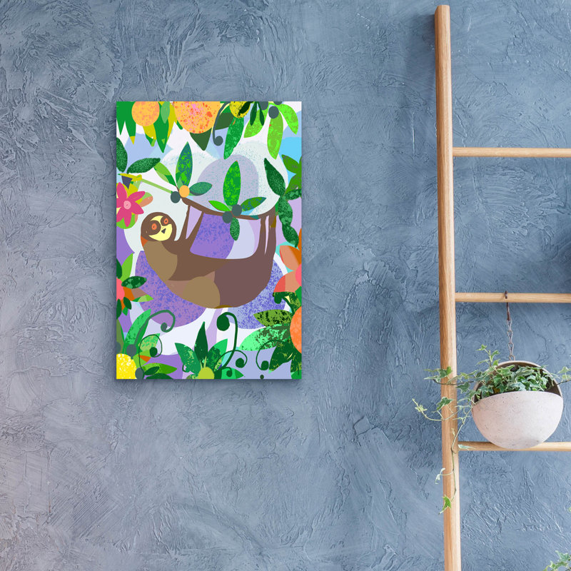 «Sloth» par Holly McGee, art mural en verre acrylique, H 16 po x l 12 po x P 0,13 po