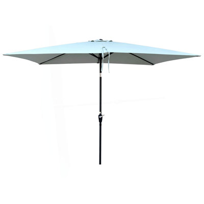 Parasol de patio imperméable avec manivelle et bouton-poussoir inclinable sans rabat pour jardin, cour, piscine, marché