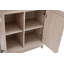 Bibliothèque de style Mid-Century à 6 tablettes avec portes en verre trempé en chêne blanchi H 67,6 "x l 31" Jodie-435564027
