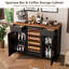 Grande armoire à café de 53,2 po de largeur avec espace pour réfrigérateur (réfrigérateur non inclus), armoires à boissons alcoolisées avec tiroir et rangement, buffet pour la maison, conception moderne cannelée-1118038575