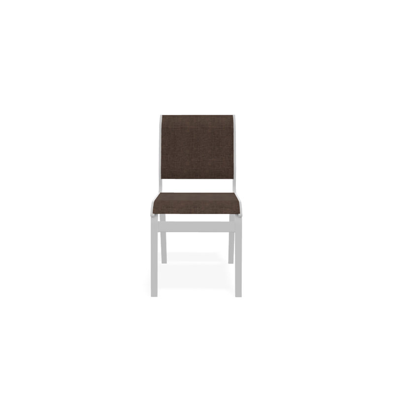 Chaise d'appoint de salle à manger Hiraku, Moka Sunbrella®, Blanc texturé