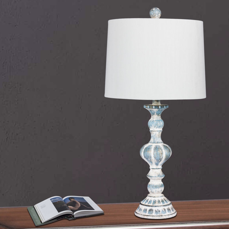 Roxann Resin Table Lamp, Blue, White