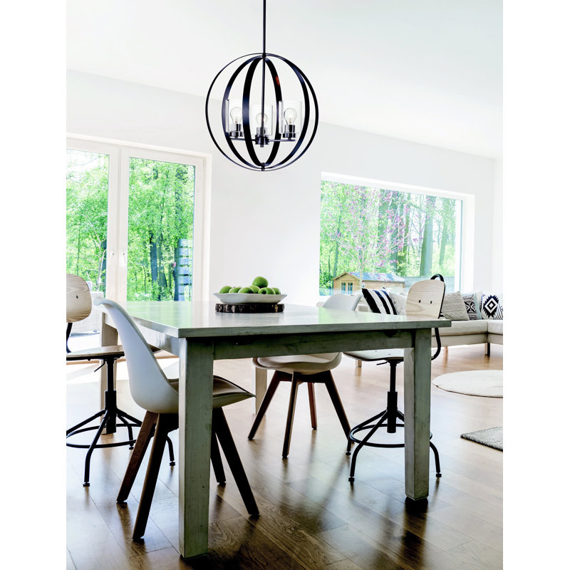 Luminaire suspendu simple Quisto, Noir, H 20,75 po x l 20,75 po x P 20,75 po, 3