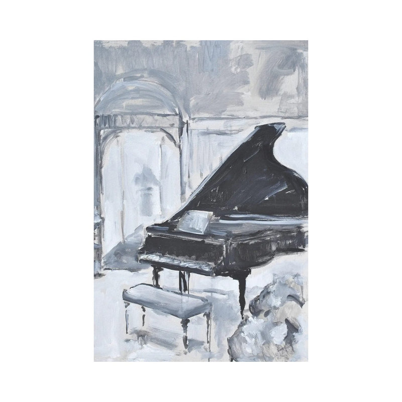 Piano Blues VI by Allayn Stevens - Wrapped Canvas Painting, 20.32 cm H x 30.48 cm W