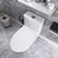 Toilette allongée 12 po à une chasse d'eau 1,6 / 1,1 GPF dans une pièce et siège blanc inclus 12 po