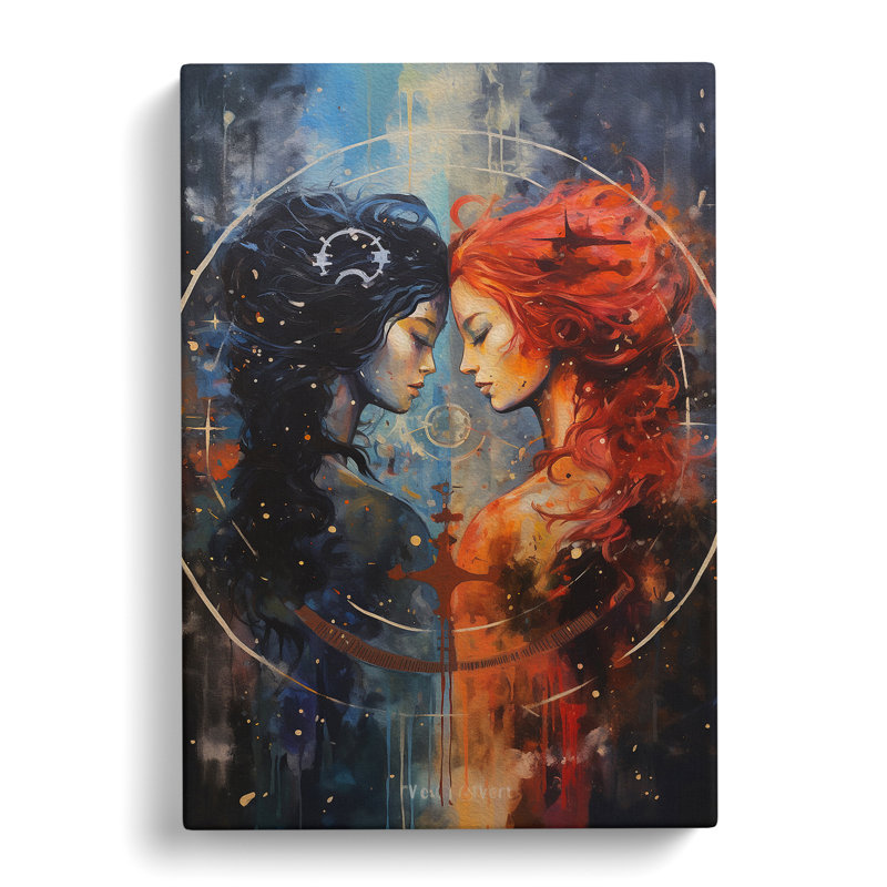 Gemini Zodiac Action - Wrapped Canvas Print
