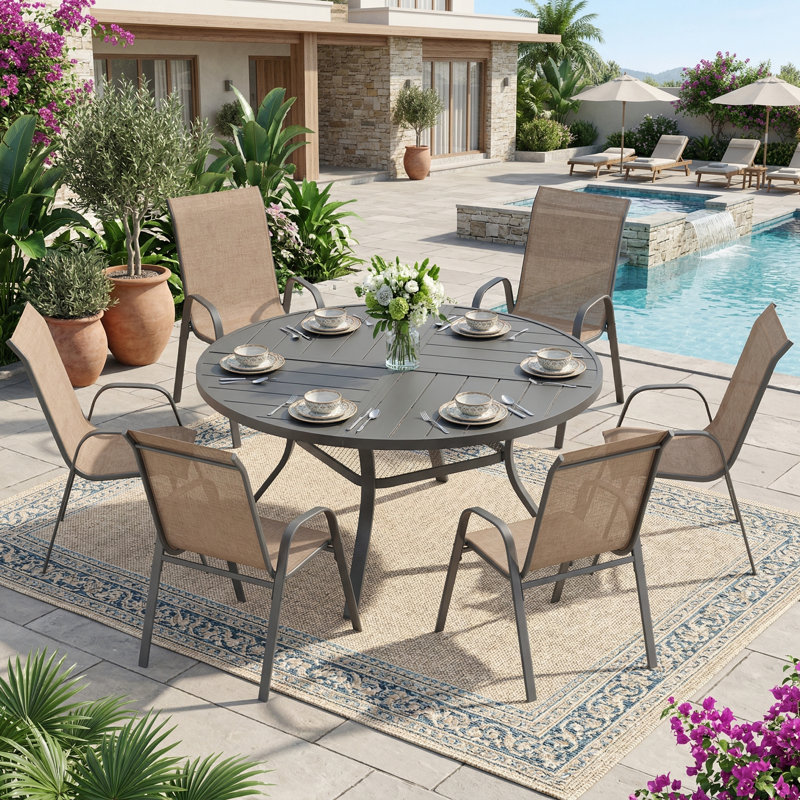 Ensemble repas pour 6 personnes, Noir / brun