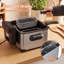 Friteuse électrique 5,3 pte avec 3 paniers, écran tactile DEL 1700 W, 6 préréglages, minuterie argent-131020872