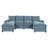 U-Shaped Chenille Sectional Sofa with Adjustable Armrest Pillows