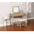 June Natural Two Drawer Flip Top Vanity Set with Stool