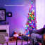 Arbre de Noël 7,5 pi avec 250 lumières à DEL blanches artificielles pré-éclairées en PVC 7,5 pi - Design mince à deux tons, facile à assembler pour la maison, le bureau et les fêtes (vert, 743 pointes)-1014831452