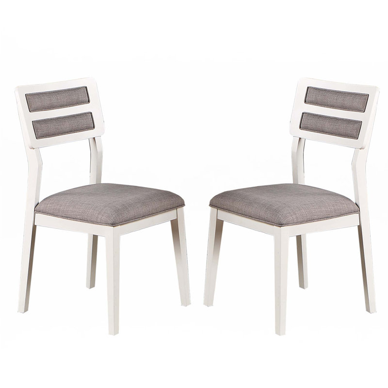 Ensemble de 2 chaises de salle à manger rembourrées, Blanc