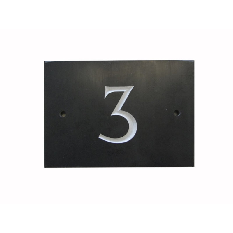 Odacia 10cm H Stone House Number, Black, 3