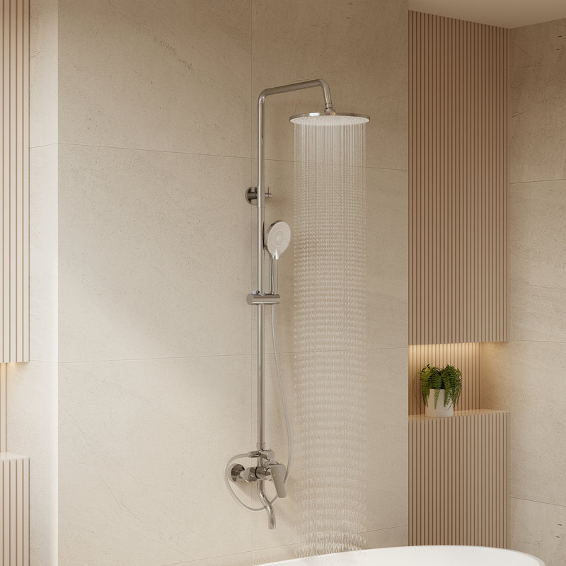 3-Function Shower System with 253 mm Rain Shower, Chrome, Chrome
