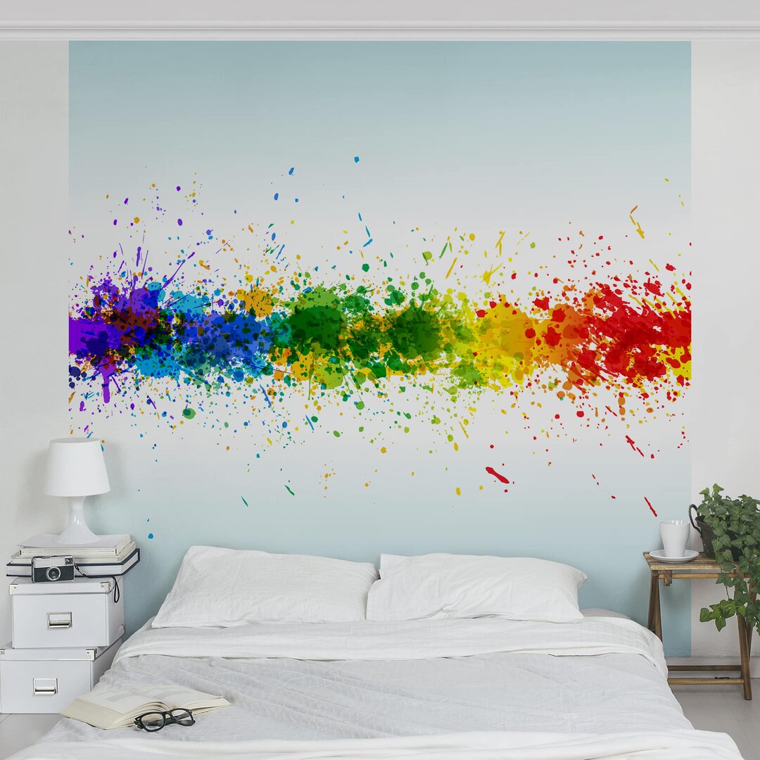 Strukturierte Tapete Rainbow Splatter 3,36 m x 336 cm