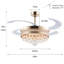 Ventilateur de plafond 48 "rétractable en cristal avec lumières DEL et télécommande-130121603