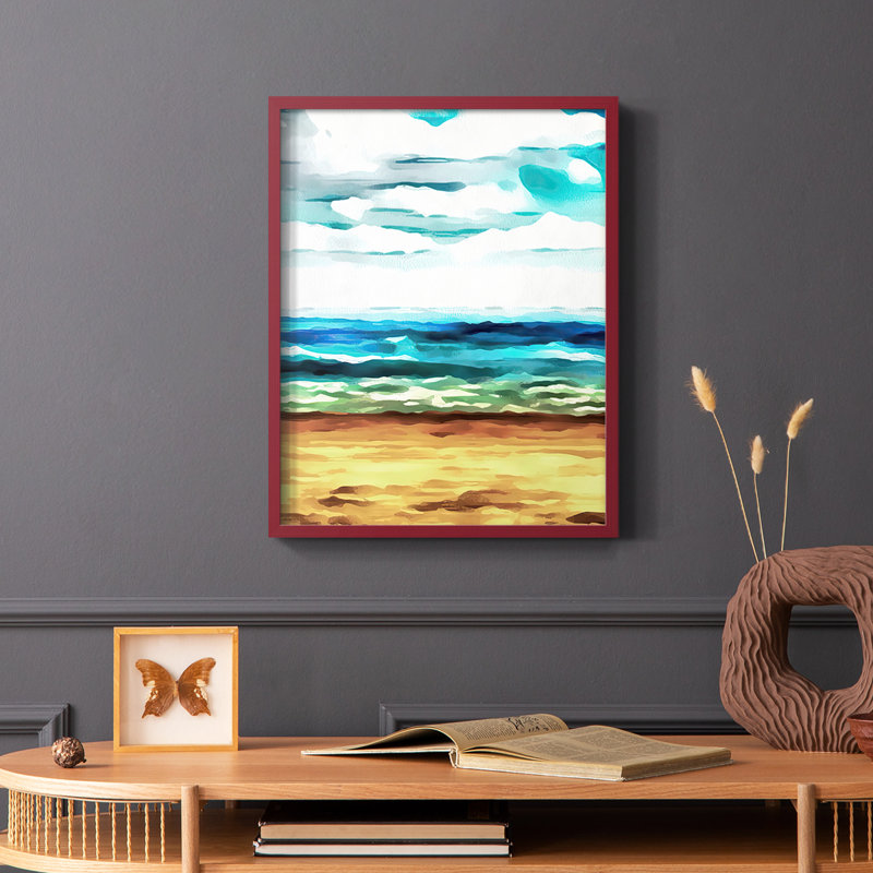 «Summer Love I», reproduction encadrée - bois massif, Brun, H 14 po x l 11 po