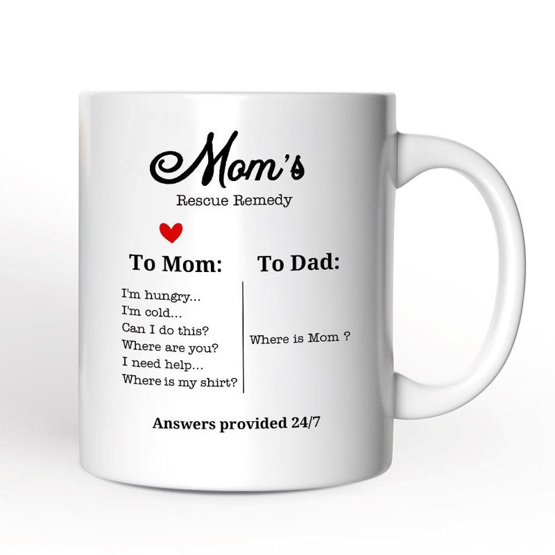 Tasse amusante «To Mom VS To Dad» avec nom, cadeau de mamans