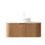 Meuble-lavabo de 91 cm (36 po) avec lavabo rond en céramique blanche, comptoir en pierre frittée à motif, armoire de rangement en contreplaqué, tiroir à fermeture amortie, système de tiroirs moderne haute résistance de couleur naturelle, préassemblé