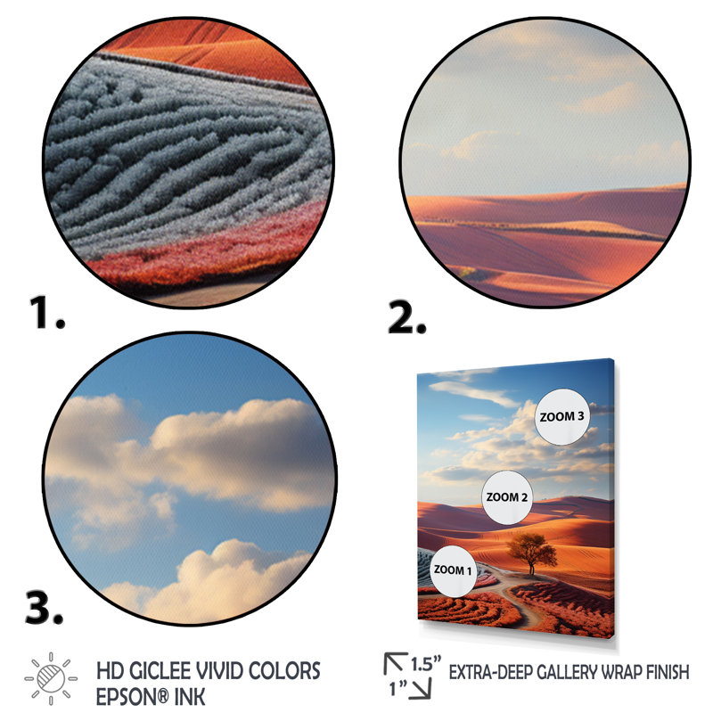 Paysage, horizon coloré I - impression, H 20 po x l 12 po x P 1 po, Cadre photo noir